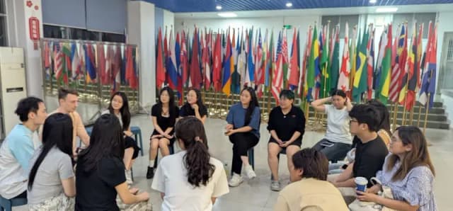 Language exchange corner with Chinese and international students